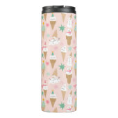 Snowman Ice Cream Cones Weihnachtsmuster Thermosbecher (Rückseite)