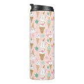 Snowman Ice Cream Cones Weihnachtsmuster Thermosbecher (Nach rechts gedreht)