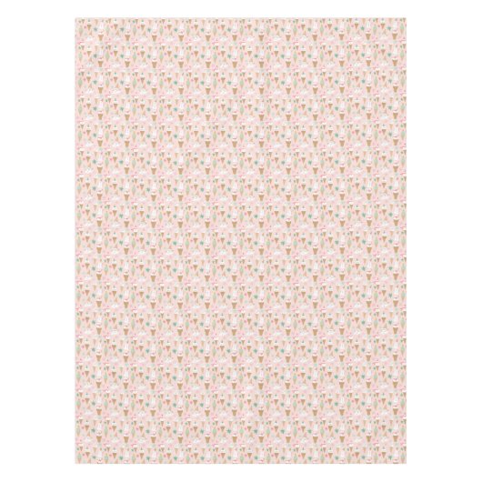 Snowman Ice Cream Cones Weihnachtsmuster Tischdecke (Vorderseite)