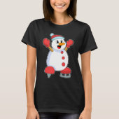 Snowman Ice Skaten Ice Skate T-Shirt (Vorderseite)