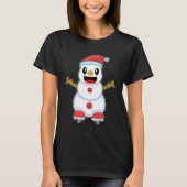 Snowman Ice Skaten Ice Skate T-Shirt (Vorderseite)