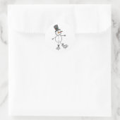 Snowman Ice Skaten Runder Aufkleber (Tasche)