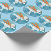 Snowman Ice Skater Geschenkpapier (Ecke)