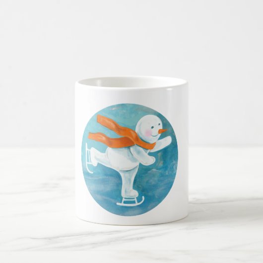 Snowman Ice Skater Kaffeetasse (Mittel)