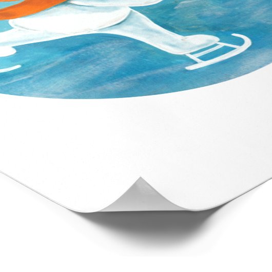 Snowman Ice Skater Poster (Ecke)