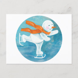 Snowman Ice Skater Postkarte