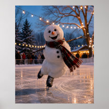 Snowman Ice Skating Debut