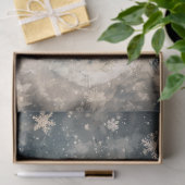 Snowman Illustration Rustikale Schneeflocken Decou Seidenpapier (Geschenk)