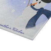 Snowman im Wind-personalisierten Ausschnitt-Brett Schneidebrett (Ecke)