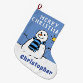 Snowman Image auf Personalisiert Großer Weihnachtsstrumpf (Vorderansicht (hängend))