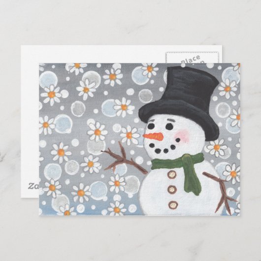 Snowman in a Snowstorm Postkarte (Vorne/Hinten)