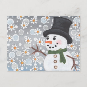 Snowman in a Snowstorm Postkarte