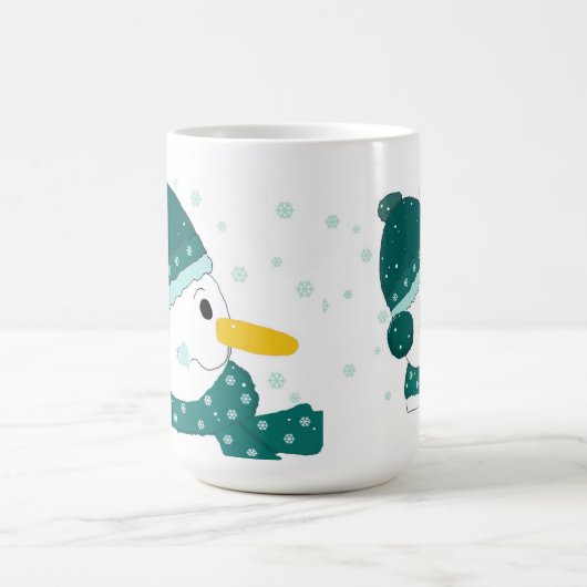 Snowman in Aquamarin Hut und Scarf Kaffeetasse (Mittel)
