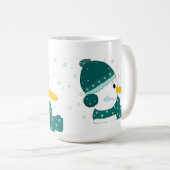 Snowman in Aquamarin Hut und Scarf Kaffeetasse (VorderseiteRechts)