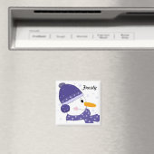 Snowman in Blue Hat und Scarf Magnet (In Situ (Geschirrspüler))