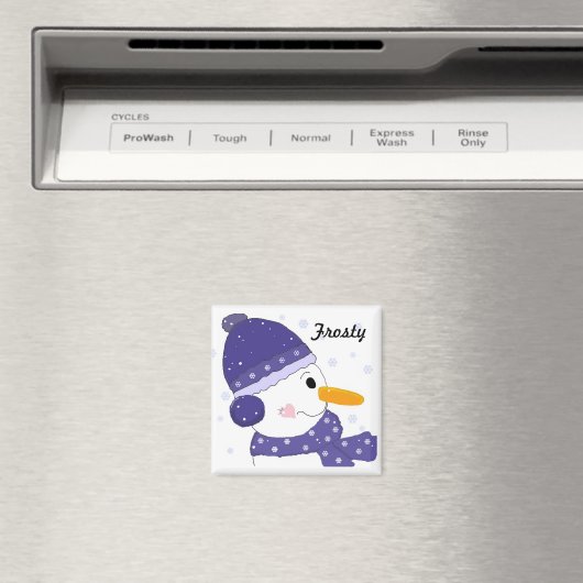 Snowman in Blue Hat und Scarf Magnet (In Situ (Geschirrspüler))