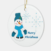 Snowman in Blue Keramik Ornament (Links)