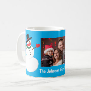 Snowman in Covid Mask Individuelle Name und Foto Kaffeetasse