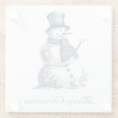 Snowman in Delft Blue individuell anpassbar Glasuntersetzer (Rückseite)