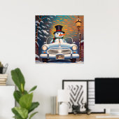 Snowman in einem Cabrio Poster (Heimbüro)