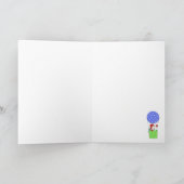 Snowman in einem Heißluftballon Feiertagskarte (Innenseite)