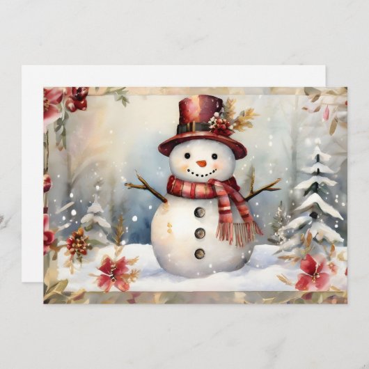 Snowman in einem Red Hat Weihnachten (Vorne/Hinten)