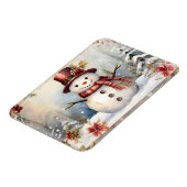 Snowman in einem Red Hat Weihnachten Magnet (Linke Seite)