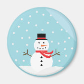 Snowman in einem Schneeglobe Magnet - Maßgeschneid (Vorne)