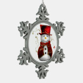 Snowman in einem Top Hat Snowflake Ornament (Links)