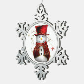 Snowman in einem Top Hat Snowflake Ornament (Rechts)