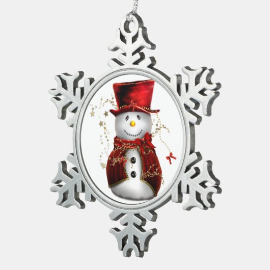 Snowman in einem Top Hat Snowflake Ornament (Rechts)