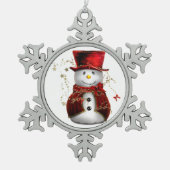 Snowman in einem Top Hat Snowflake Ornament (Vorderseite)