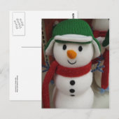 Snowman in Green Hat Postkarte (Vorne/Hinten)