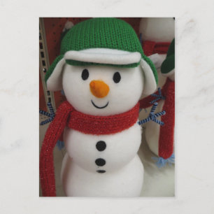 Snowman in Green Hat Postkarte