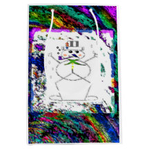 "Snowman in Living Color" (Medium) Geschenktasche