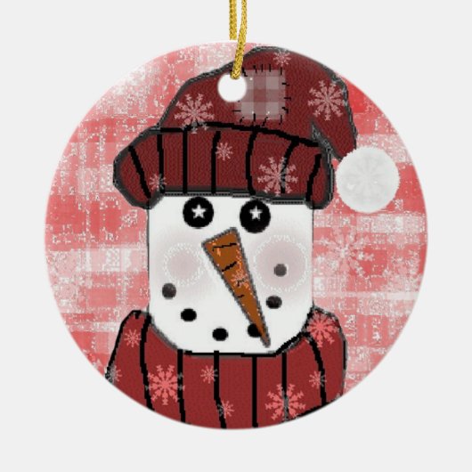 Snowman in Red Keepake Ornament (Vorne)