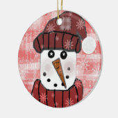 Snowman in Red Keepake Ornament (Links)