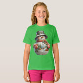 Snowman in Red Scarf, Christmas, Author Natasha U T-Shirt (Vorne ganz)