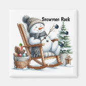 Snowman in Rocking Chair Magnet (Vorne)