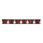 Snowman in Snow auf Buffalo Kariert Satin Ribbon Satinband (Vorderseite)