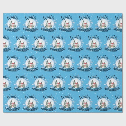 Snowman in Snow Globe Geschenkpapier (Flach)