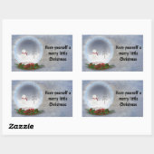 Snowman in Snow Globe Rechteckiger Aufkleber (Blatt)