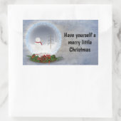 Snowman in Snow Globe Rechteckiger Aufkleber (Tasche)