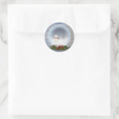 Snowman in Snow Globe Runder Aufkleber (Tasche)