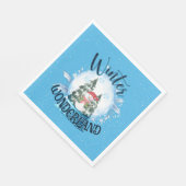 Snowman in Snow Globe Serviette (Ecke)