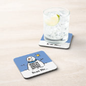 Snowman in Sunshine mit QR-Code Getränkeuntersetzer (Rechte Seite)