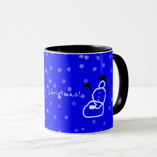 Snowman in the Snow Art by Kids Holiday Christmas Tasse (VorderseiteRechts)