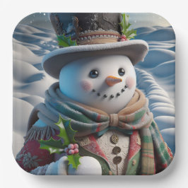 Snowman in Top Hat und Scarf, Weihnachten, Autor N Pappteller