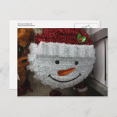 Snowman in Weihnachtsmannmütze Feiertagspostkarte (Vorne/Hinten)