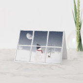 Snowman in Window Card Karte (Vorderseite)